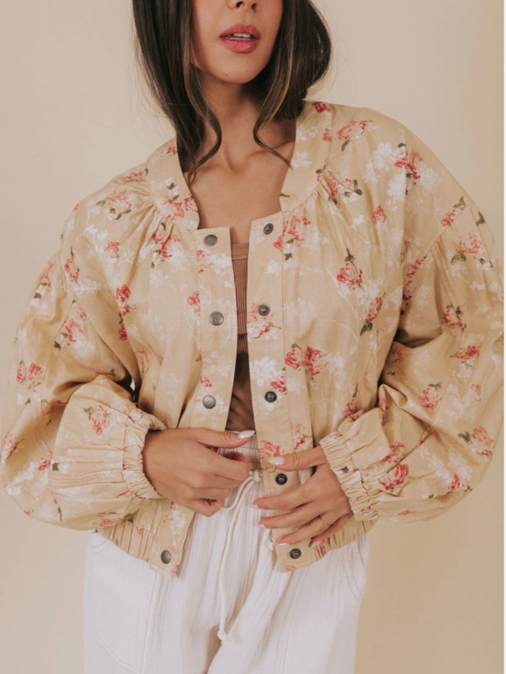 Free People floral Rory Bomber
